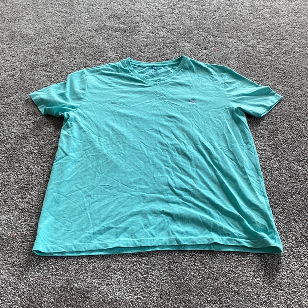 Polo Ralph Lauren Mint Green V Neck T Shirt SIZE M Pony Logo Casual Tee